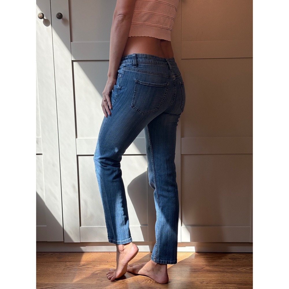 Liz Claiborne Petite City Fit Skinny Leg Jeans Medium Wash Blue Denim 4P